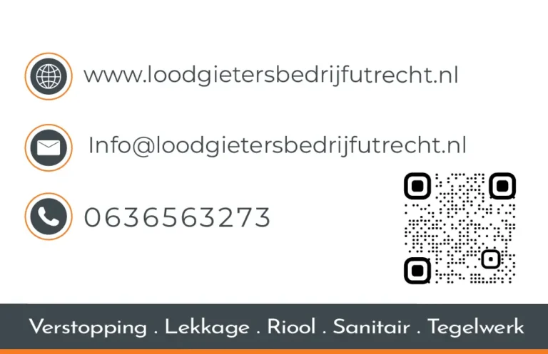 Loodgietersbedrijf Utrecht Business Card - Back Side