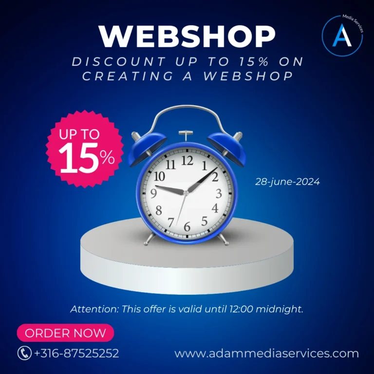 Webshop Discount Offer by Adam Media Serivces